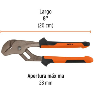 Alicates Picoloro 8" Aislado 1000V ConfortGrip 5Ajustes Truper 102393