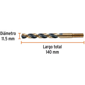 Brocas Metal HSS 11.5mm xL142mm Truper 14331