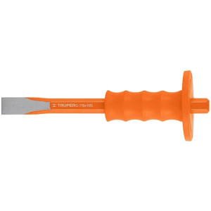 Cincel Plano 10" Cuña 7/8" con Grip, acero al cromo vanadio, protege la mano, C-7/8X10G 12274 Truper
