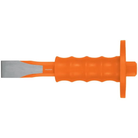 Cincel Plano 8" Cuña 1" con Grip, acero al cromo vanadio, protege la mano, C-1X8G 12276 Truper