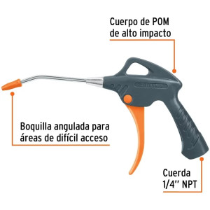 Pistolas para Sopletear con Boquilla Angulada, cuerpo POM de alto Impacto 1/4 NPT, PISO-358 10648 Truper