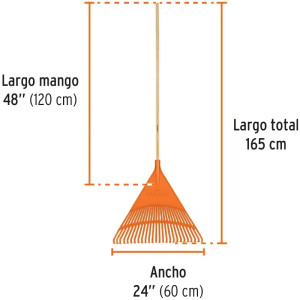 Escobas Plastica Rigida 24" 26 Dientes Mango 48", Polipropileno de Alta Resistencia, EP-26R 19788 Truper