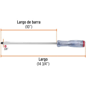 Desarmador Plano de Golpe 3/8" x10" Bhex Macetato Truper 100813