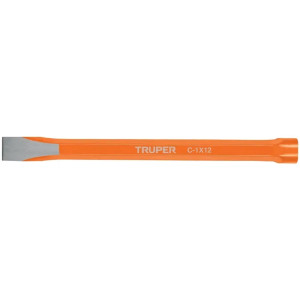 Cincel Plano 12" Cuña 1", Acero al cromo Vanadio, Cabeza grande, C-1X12 12166 Truper