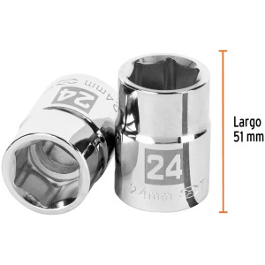 Dados 24mm E3/4 Hexagonales CrVanadio, Truper 14971