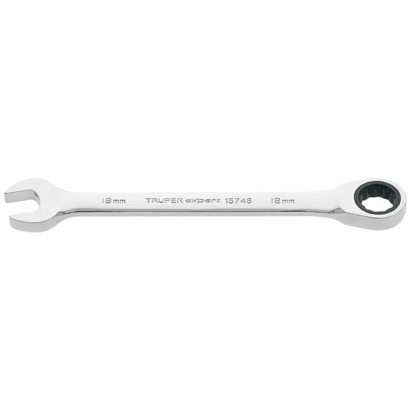 Llave Boca Mixta Ratchet 18mm ACrVanadio Truper 15748