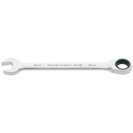 Llave Boca Mixta Ratchet 18mm ACrVanadio Truper 15748