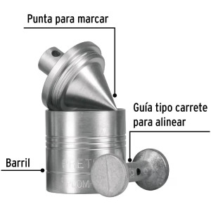Plomada Metalica con Centro 340g, Para Uso en plomeria y construccion, PLOM-3Z 22463 Pretul