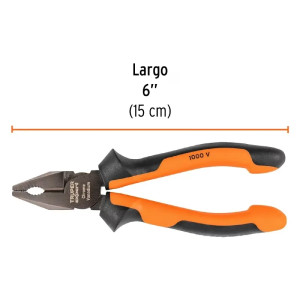 Alicate Universal Aislado Electricista 6" Comfort Grip, Truper 12347