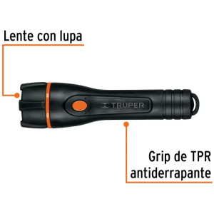 Linternas LED 80lm AltaIntensidad 200m 8H 2PilasAA Truper 13018