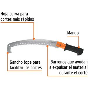 Serrucho de Poda con Gancho 16" DPP5, Mango con Grip, STP-16X 18179 Truper