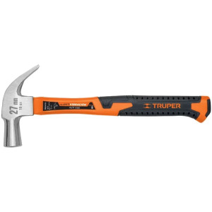 Martillo 16oz uña curva Cabeza Conica Pulidos Boca27mm, Mango13" de Fibra de Vidrio, MAC-27F 10851 Truper