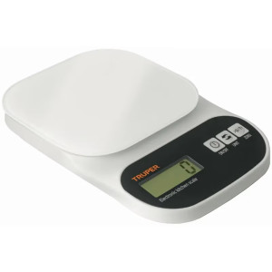 Balanza Digital para Cocina, Capacidad de 5kg c/Plato de Vidrio, Truper 15160