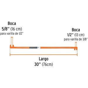 Grifa de 2 Bocas 1/2" y 5/8", Ideal para doblar varillas de acero 3/8" y 1/2", GRT-19 10865 Truper