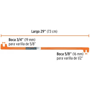 Grifa de 2 Bocas 5/8" y 3/4", Ideal para doblar varillas de acero 1/2" y 5/8", GRT-21 19800 Truper