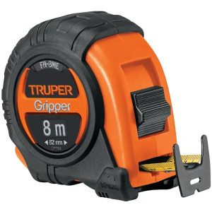 Wincha Flexometro Griper 8M con TPR, cinta medicion ambos lados, carcasa ABS, FH-8ME 15389 Truper