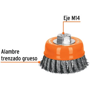 Cardas Copa 4" Trenzado Grueso M14 Truper 17532