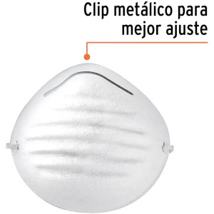 Mascarilla para Polvo, para aplicaciones de corta duracion, 50 piezas, Clip Metalico, MAS 14250 Truper