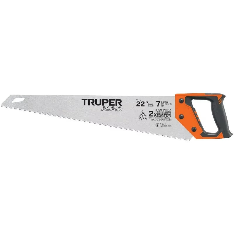 Serrucho Rapid 22" 55cm DDP7 TripleFilo, Mango Comfort grip, Truper 101870