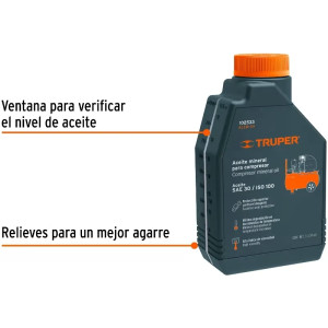 Aceite Mineral 1L SAE 30 Alta Viscocidad para Compresoras Truper 102533