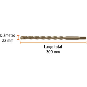 Brocas Concreto 22mm x 300mm ZP3 Ctungsteno Truper 102358