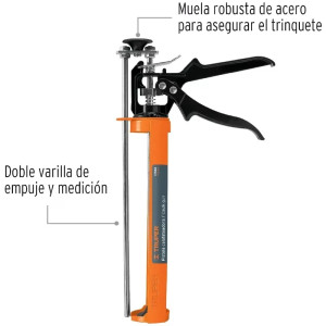 Pistola para Silicona Tipo Esqueleto Reforzado Doble varilla de Empuje, Truper 17558