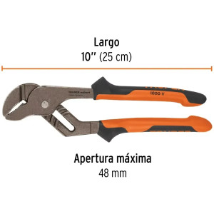 Alicates Picoloro 10" Aislado 1000V ConfortGrip 5Ajustes Truper 13068