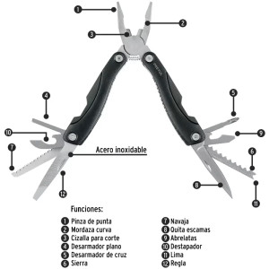 Alicates Multiherramientas 12 funciones Pretul 24106