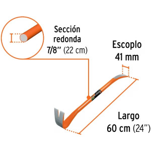 Pata de Cabra 7/8" x60cm 2.2kg Truper 102649