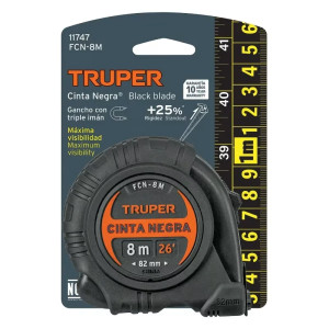 Winchas Flexometro Cinta Negra 8M TPR ABS Truper 11747