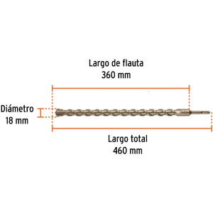 Brocas SDS Plus 18mm x460mm Concreto Truper 101208
