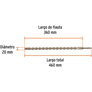 Brocas SDS Plus 20mm x460mm Concreto Truper 101209