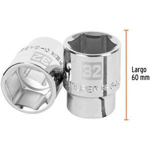 Dados 32mm E3/4 Hexagonales CrVanadio, Truper 14981