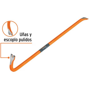 Pata de Cabra, Seccion Hexagonal, Diametro 3/4" Largo 75cm Peso 2kg,uña saca clavos y escoplos pulidos, BU-75 10859 Truper 