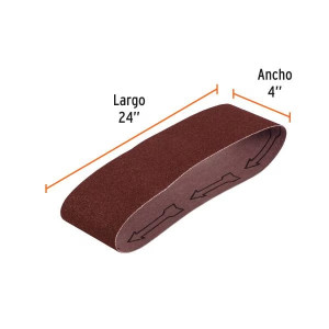 Lijas de Banda G120 4x24" x5u OAluminio Truper 15974