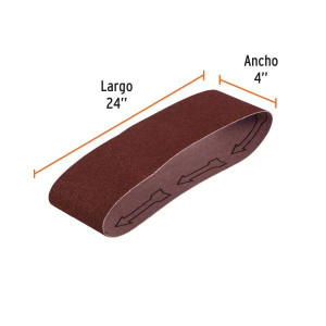 Lijas de Banda G60 4x24" x5u OAluminio Truper 15877