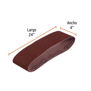 Lijas de Banda G80 4x24" x5u OAluminio Truper 15898