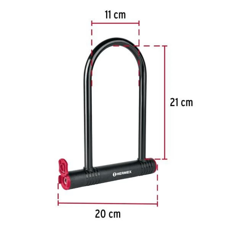 Candados 12mm Rigido Tipo "U" bicicletas motocicletas Portones Hermex 49620