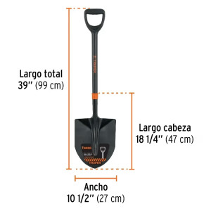 Lampas Cuchara T-2000 39" 27x47x99cm PuñoY ComfortGrip Truper 103039