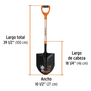 Lampas Cuchara T-2000 39-1/2" 27x46x100cm PuñoY ComfortGrip Truper 10000