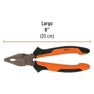 Alicate Universal Aislado Electricista 8" Comfort Grip, Truper 17330