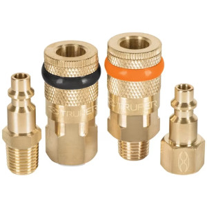 Juego de Acoples y Conectores de Laton 4 Piezas, Conexion Rapida, 1/4 NPT, CORAL-4 19080 Truper