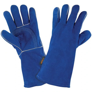Guantes de Carnaza Unitalla Premium puño largo de seguridad, forro interno, para soldador, GU-SOL 15246 Truper
