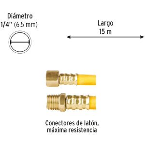 Mangueras para Compresor 1/4" x15m PVC Pretul 20664