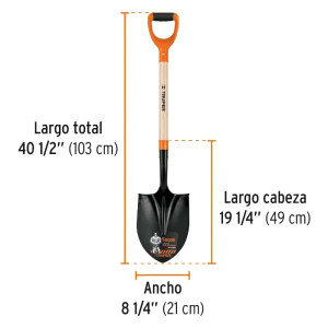 Lampas Redonda Minera T-2000 40-1/2" 21x49x103cm PuñoY ComfortGrip Truper 17160