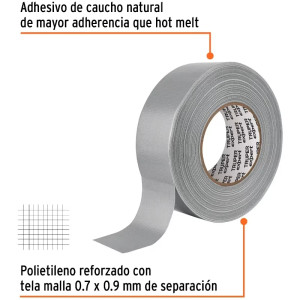Cintas Ducte Tape 48mm x50m Resistente a Temperaturas Truper 10944