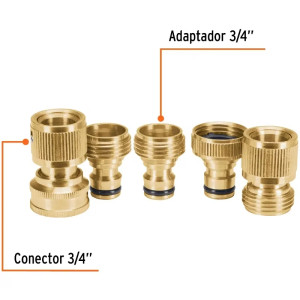 Juego de Conectores Rapidos Sistema Click E3/4 5Piezas, Truper 101600