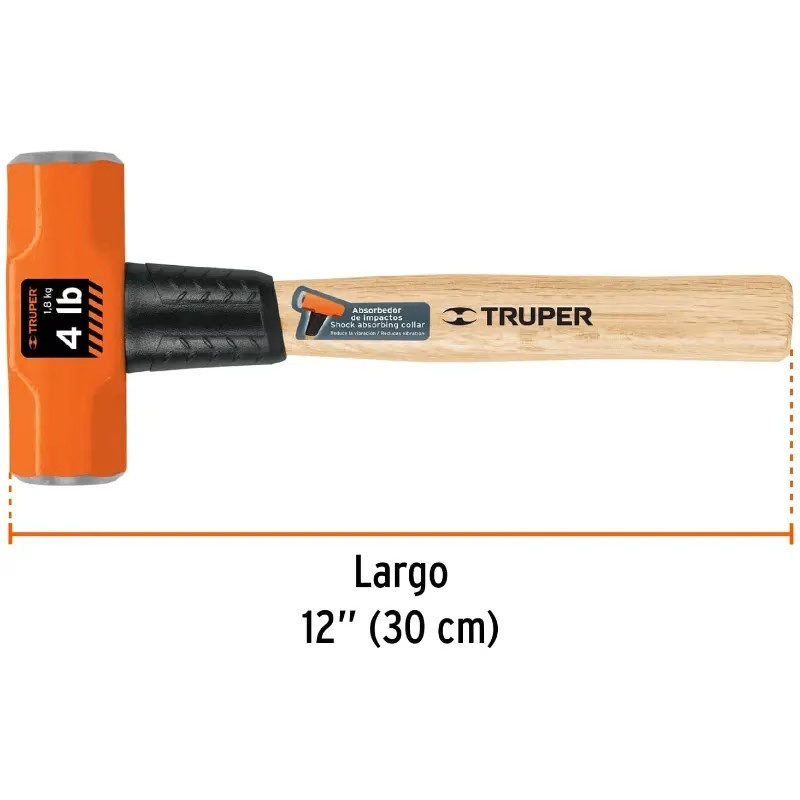 Comba Octagonal Cabeza 4 lb x12" Maquinada Termoplastico Truper 16508