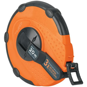 Wincha Fibra de Vidrio Carcasa Plastica 20 Metros, Carcasa ABS Cubierta con TPR, TP20ME 12638 Truper