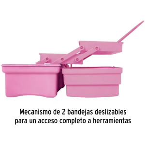 Cajas para Cosmeticos 14" 36x18x18cm 2Bandejas Deslizable Rosa Morado, Pretul 25052